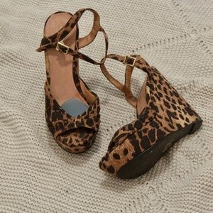 ALDO leopard print strap wedges